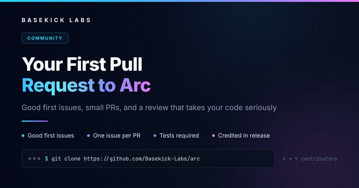 Your First PR to Arc: An Invitation to Junior Developers