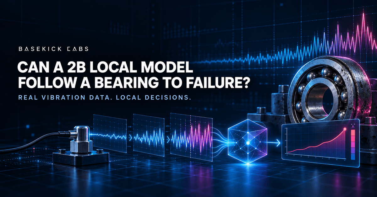 Can a 2B Local Model Follow a Bearing to Failure?
